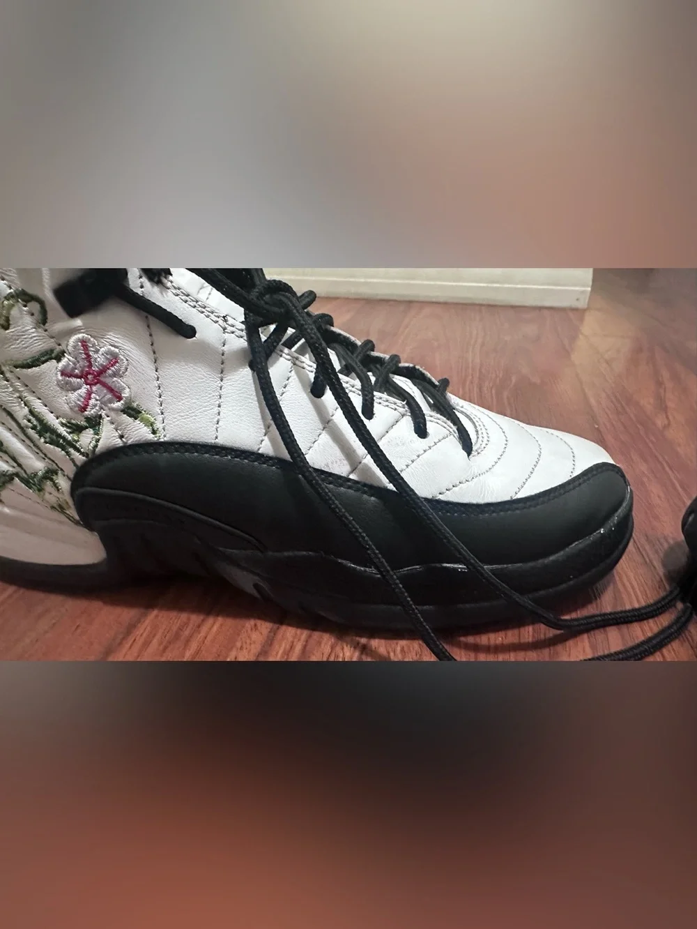 Jordan High-Top Sneakers in White and Black. Size 6.5 youth.